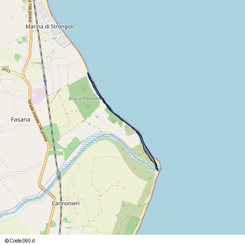 Posizione della spiaggia Spiaggia nei pressi di Fasana, Strongoli, 88815