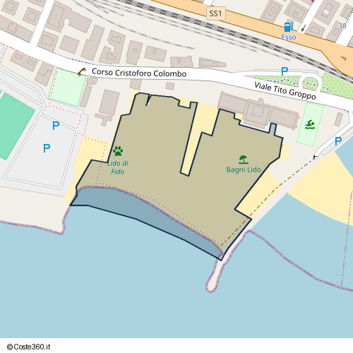 Posizione della spiaggia Spiaggia nei pressi di Corso Cristoforo Colombo, Chiavari, 16043