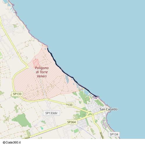 Posizione della spiaggia Spiaggia nei pressi di Lecce