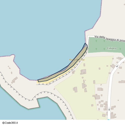 Posizione della spiaggia Spiaggia nei pressi di Via della spaggia di postini, Cottimo, Procida, 80079