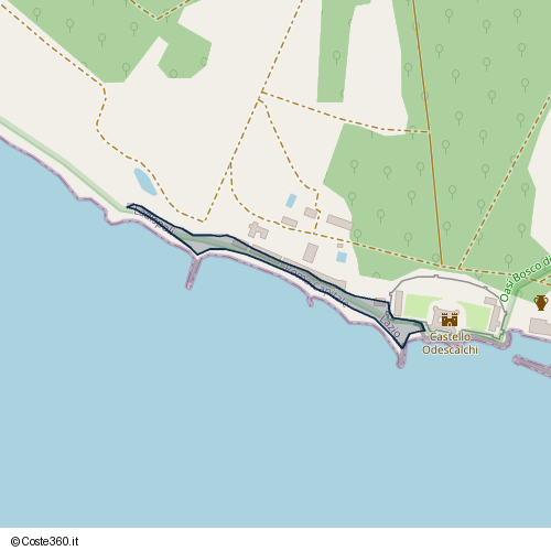 Posizione della spiaggia Spiaggia nei pressi di Via Corrado Melone, Ladispoli, 00055