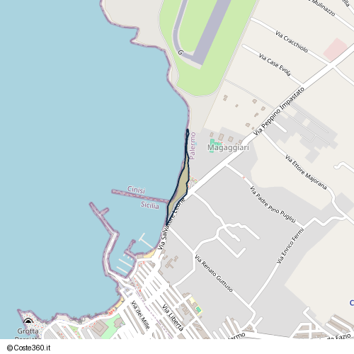 Posizione della spiaggia Spiaggia nei pressi di Via Salvatore Leone, Cinisi, 90045