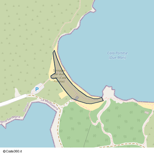 Posizione della spiaggia Spiaggia nei pressi di La Maddalena