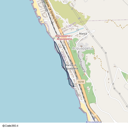 Posizione della spiaggia Spiaggia nei pressi di Via Cristoforo Colombo, Intavolata, Acquappesa, 87022