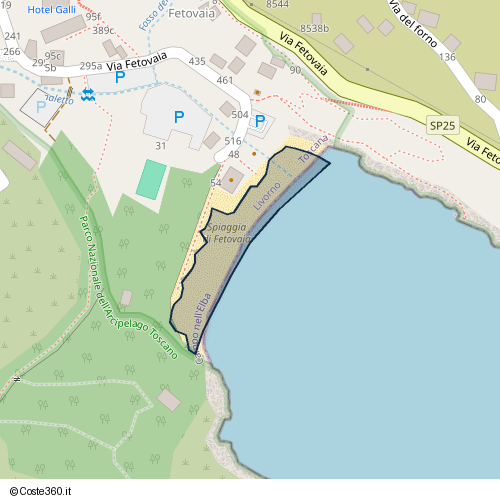 Posizione della spiaggia Spiaggia nei pressi di Via Fetovaia, Fetovaia, 57030