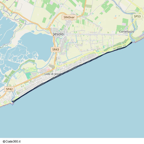 Posizione della spiaggia Spiaggia nei pressi di 66, Jesolo, 30016
