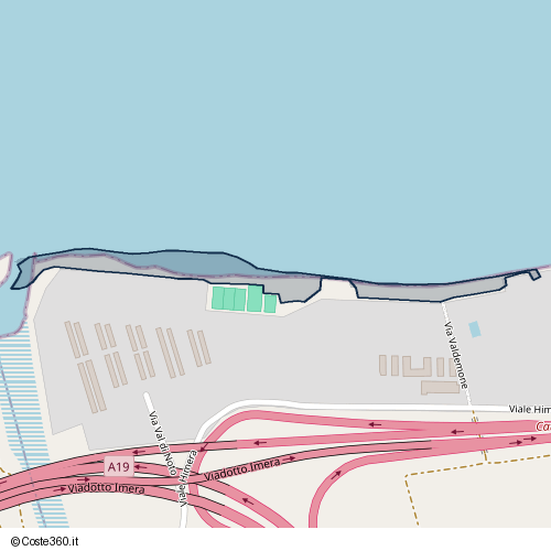 Posizione della spiaggia Spiaggia nei pressi di Viale Himera, Campofelice di Roccella, 90010
