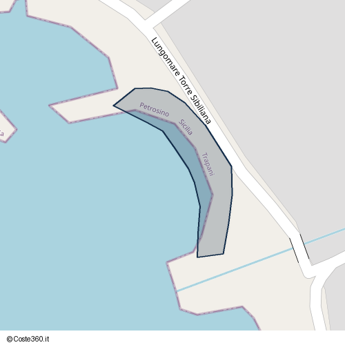 Posizione della spiaggia Spiaggia nei pressi di Lungomare Torre Sibiliana, Petrosino, 91032