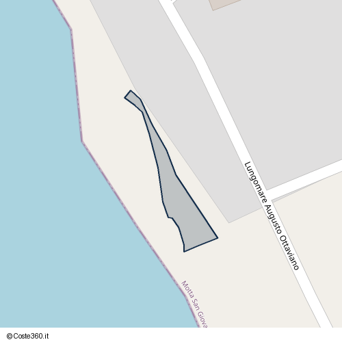 Posizione della spiaggia Spiaggia nei pressi di Lungomare Augusto Ottaviano, Lazzàro, 89062