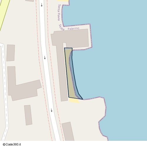 Posizione della spiaggia Spiaggia nei pressi di Santa Flavia, 90017