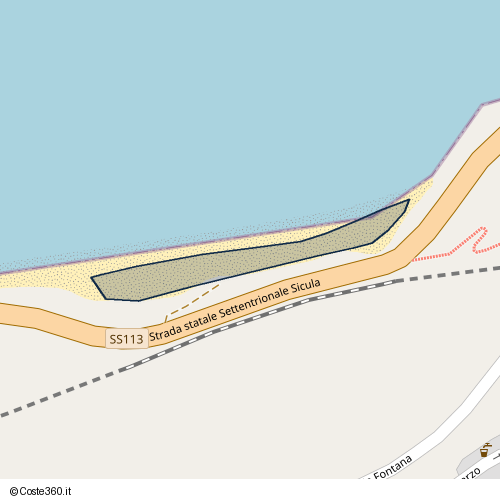 Posizione della spiaggia Spiaggia nei pressi di Strada statale Settentrionale Sicula, Cefalù, 90015