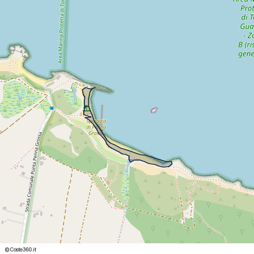 Posizione della spiaggia Spiaggia nei pressi di Strada demaniale Penna Grossa, Carovigno, 72012