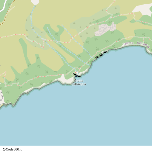 Posizione della spiaggia Spiaggia nei pressi di Sentiero de la Manna, San Giovanni a Piro