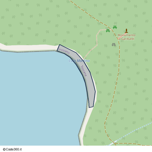 Posizione della spiaggia Spiaggia nei pressi di Antica strada vicinale della Dogana detta dei Cavalleggeri, Scarlino
