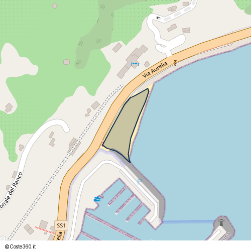 Posizione della spiaggia Spiaggia nei pressi di Via Aurelia 53, Finale Ligure, 17024