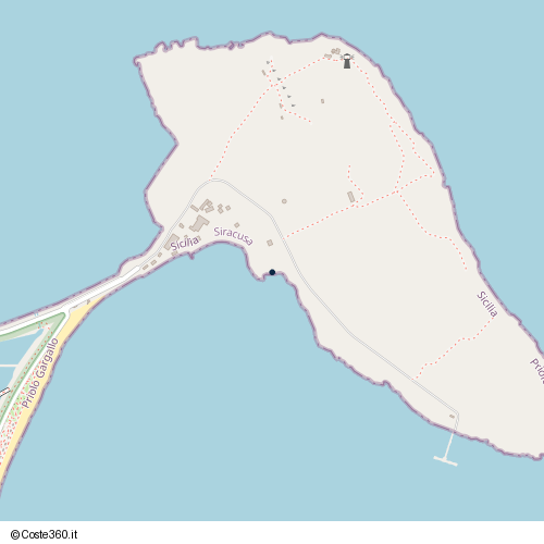 Posizione della spiaggia Spiaggia nei pressi di Litorale Salvo Scalzo, Priolo Gargallo, 96010