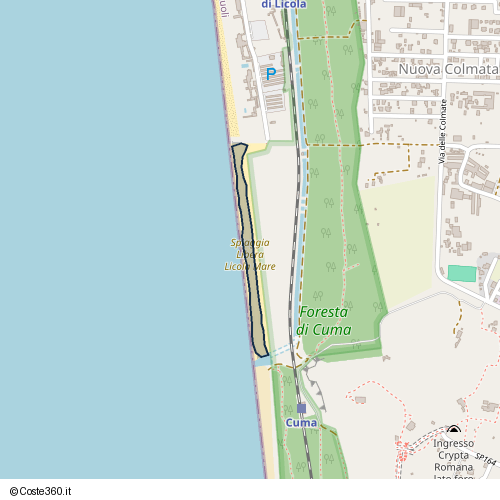 Posizione della spiaggia Spiaggia nei pressi di Viale Sibilla, Pozzuoli, 80072