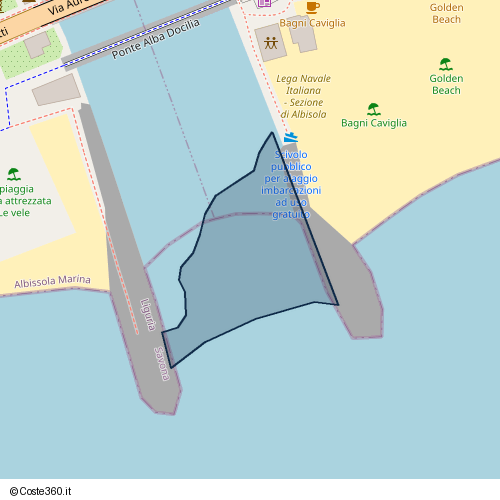 Posizione della spiaggia Spiaggia nei pressi di Vicolo Gina, Albisola Capo, Albisola Superiore, 17011