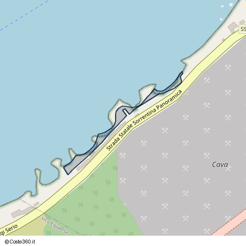 Posizione della spiaggia Spiaggia nei pressi di Strada Statale Sorrentina Panoramica, Castellammare di Stabia, 80069