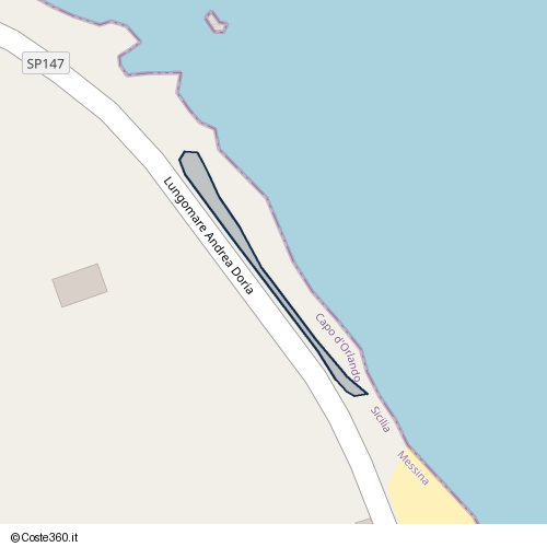 Posizione della spiaggia Spiaggia nei pressi di Lungomare Andrea Doria, Capo d'Orlando, 98071