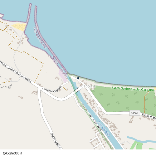 Posizione della spiaggia Spiaggia nei pressi di Cagnano Varano