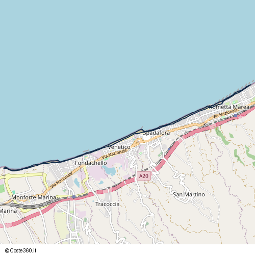 Posizione della spiaggia Spiaggia nei pressi di Via Lungomare, Spadafora, 98048