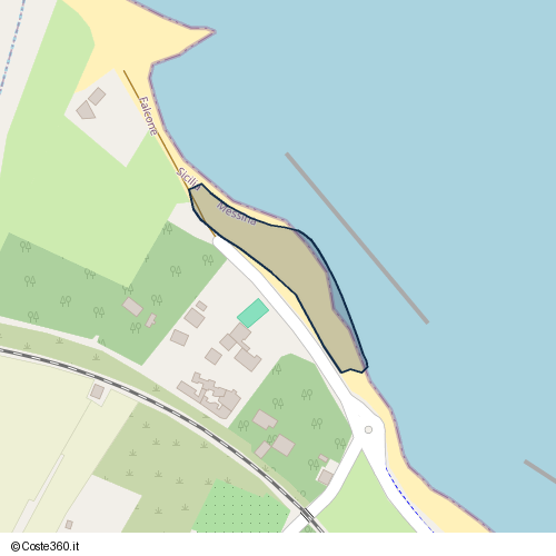 Posizione della spiaggia Spiaggia nei pressi di Falcone, 98060