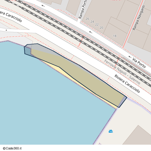 Posizione della spiaggia Spiaggia nei pressi di Riviera Caracciolo, Terravecchia, Torre Annunziata, 80058