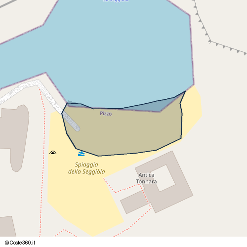 Posizione della spiaggia Spiaggia nei pressi di Discesa Seggiola, Pizzo, 89812