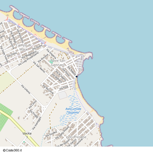 Posizione della spiaggia Spiaggia nei pressi di Via Belvedere, Torchiarolo