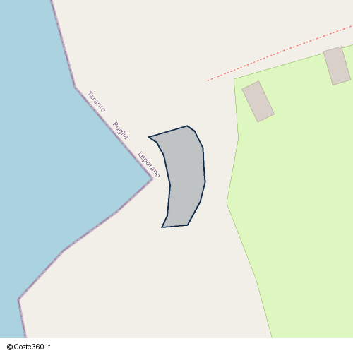 Posizione della spiaggia Spiaggia nei pressi di SP122, Leporano, 74026