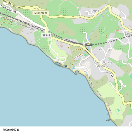 Posizione della spiaggia Spiaggia nei pressi di Pisciotta, 84066