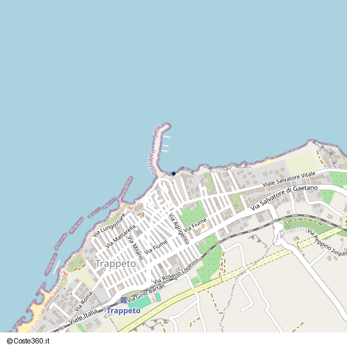 Posizione della spiaggia Spiaggia nei pressi di Trappeto, 90040