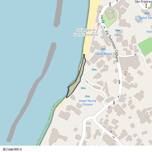 Posizione della spiaggia Spiaggia nei pressi di Via Tommaso Cigliano, Forio, 80075