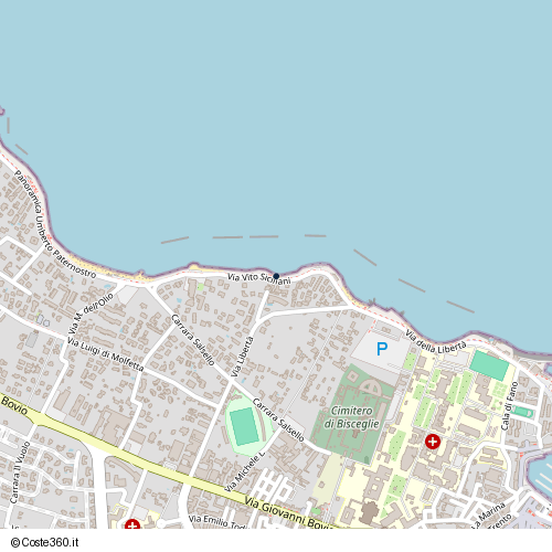 Posizione della spiaggia Spiaggia nei pressi di Via Vito Siciliani, Bisceglie, 76011