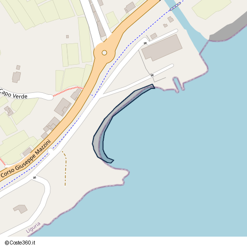 Posizione della spiaggia Spiaggia nei pressi di Sanremo, 18018