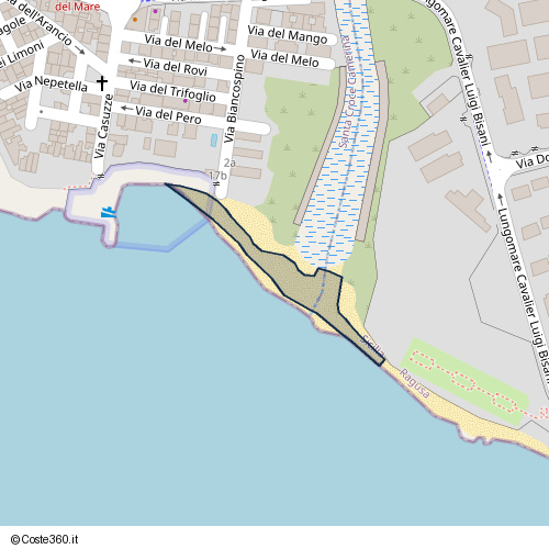 Posizione della spiaggia Spiaggia nei pressi di Via Casuzze, Santa Croce Camerina, 97017