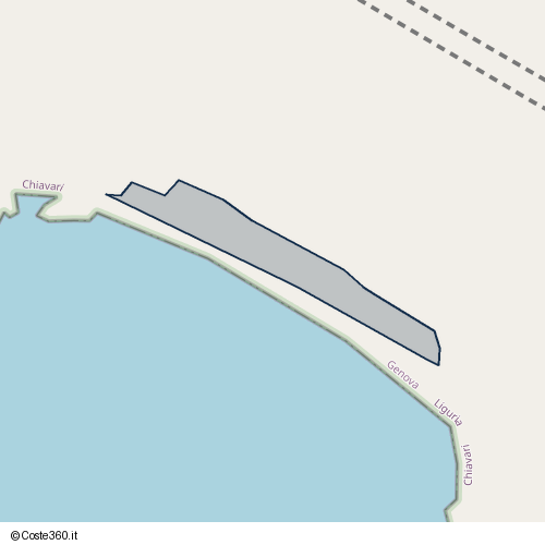 Posizione della spiaggia Spiaggia nei pressi di Aurelia, Chiavari, 16034