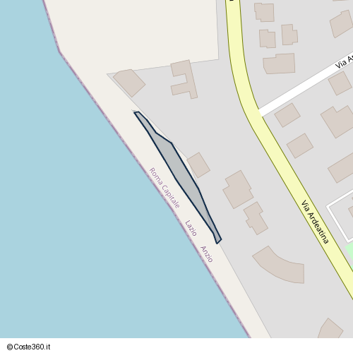 Posizione della spiaggia Spiaggia nei pressi di Via Ardeatina, Anzio Colonia, Anzio, 00042