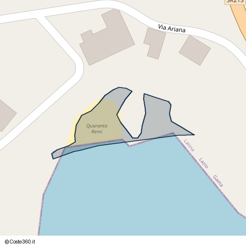 Posizione della spiaggia Spiaggia nei pressi di Gaeta, 04024