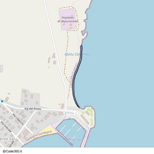 Posizione della spiaggia Spiaggia nei pressi di Sarrocu/Sarroch, 09018