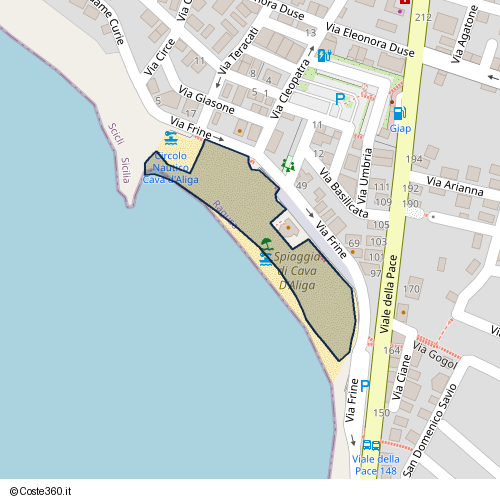 Posizione della spiaggia Spiaggia nei pressi di Lungomare Generale Carlo Alberto Dalla Chiesa, Scicli, 97018