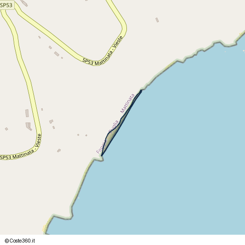 Posizione della spiaggia Spiaggia nei pressi di Litoranea, Mattinata