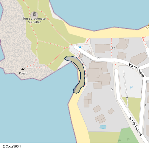 Posizione della spiaggia Spiaggia nei pressi di Via del Pozzo, Cùllieri/Cuglieri, 09073