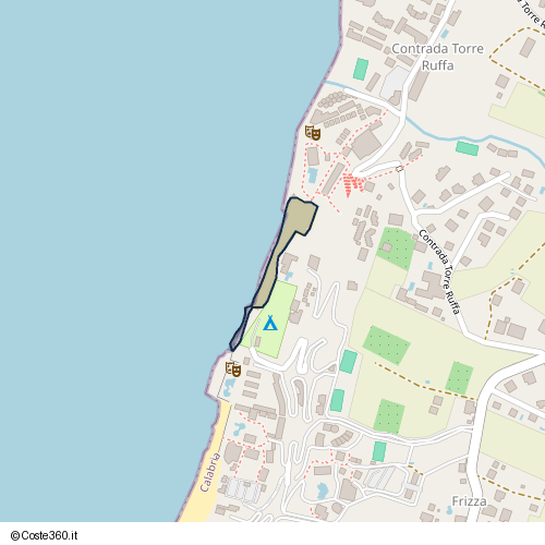 Posizione della spiaggia Spiaggia nei pressi di Contrada Torre Ruffa, San Nicolò, 89865