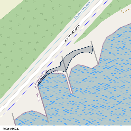 Posizione della spiaggia Spiaggia nei pressi di Strada del Caneo, Grado, 34073