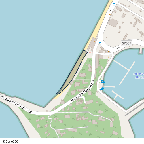 Posizione della spiaggia Spiaggia nei pressi di Via Santa Margherita, Chiaiolella, Procida, 80079