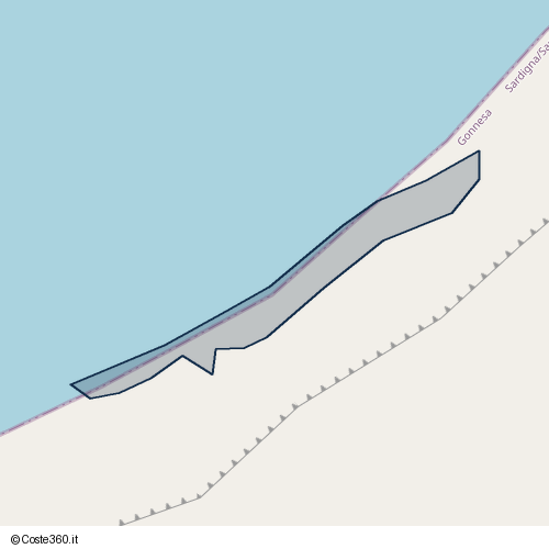 Posizione della spiaggia Spiaggia nei pressi di Sent 307, Gonnesa, 09010