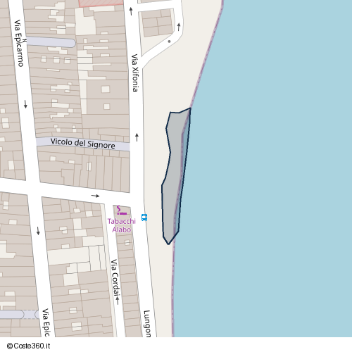Posizione della spiaggia Spiaggia nei pressi di Via Xifonia, Augusta, 96011