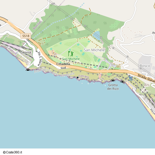 Posizione della spiaggia Spiaggia nei pressi di Strada Statale 18 Tirrena Inferiore, Lampezia, Cetraro, 87022